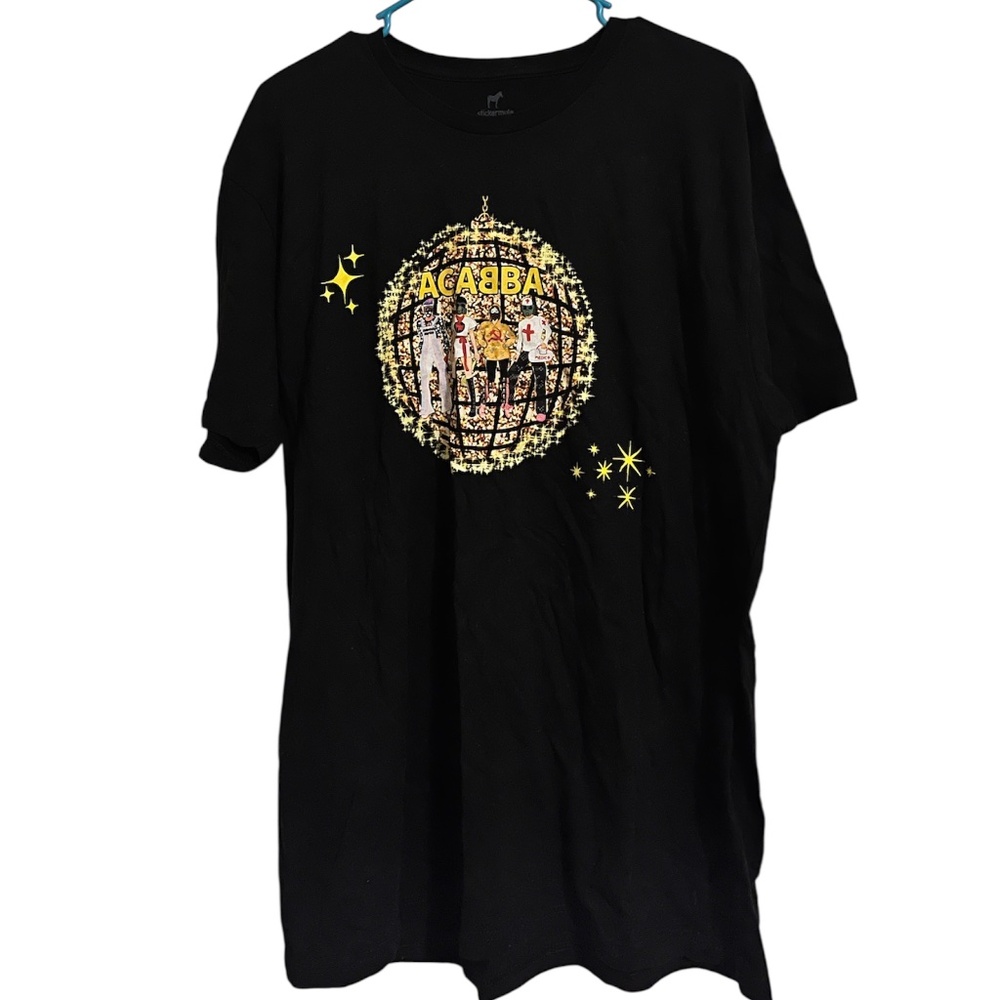 stickermule Women’st Black Multi ‘Acabba’ Design Casual Shirt Sz-XL